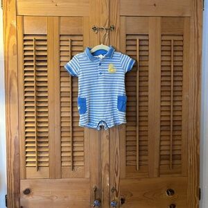 Carter's Blue and White Striped Bodysuit